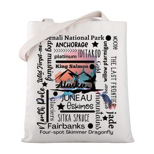 Alaska Travel Tote Bag Alaska State Map Shoulder Bag Alaska Vacation O_O